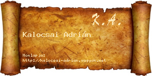 Kalocsai Adrián névjegykártya